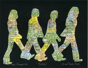 Music LifeMap in the shape of the icon Beatles rock band image Music LifeMap in the shape of the icon Beatles rock band image