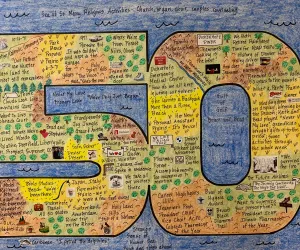 Anniversary LifeMap in the shape of number 50 Anniversary LifeMap in the shape of number 50