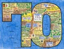 Birthday LifeMap in the shape of the number 70