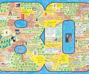Birthday LifeMap in the shape of the number 80 Birthday LifeMap in the shape of the number 80