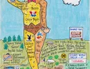Chorus line dancer shaped Memorial LifeMap for a former dancer