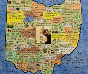 Ohio State Map with image of couple in the middle of a Wedding LifeMap Ohio State Map with image of couple in the middle of a Wedding LifeMap